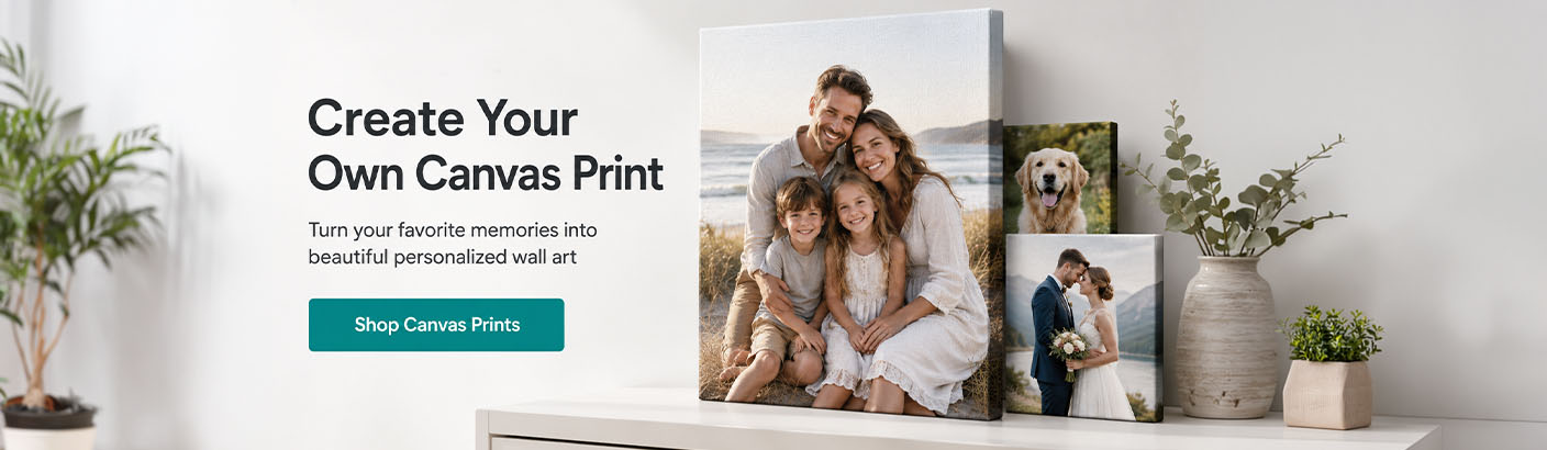 Shop custom photo canvas prints at CanvasDiscount