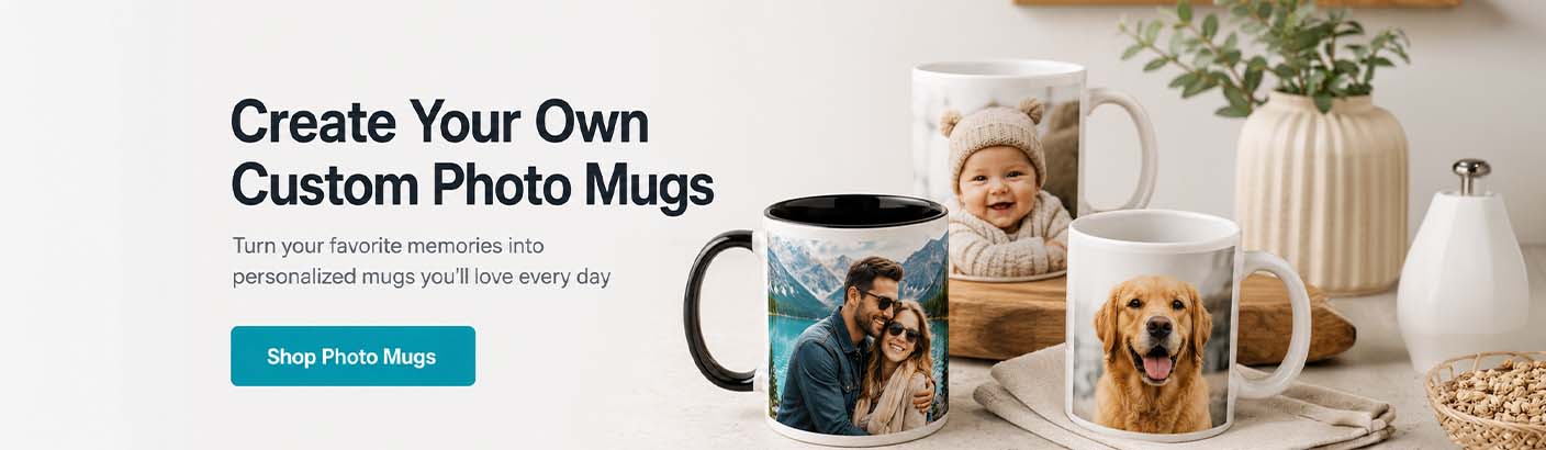 Design a custom photo mug at CanvasDiscount