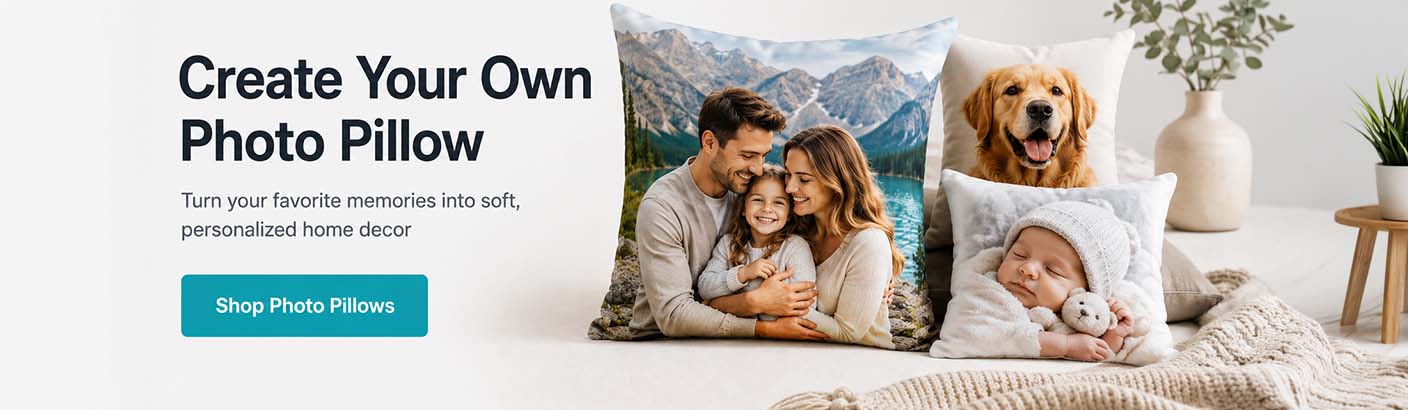 Create a custom photo pillow at CanvasDiscount