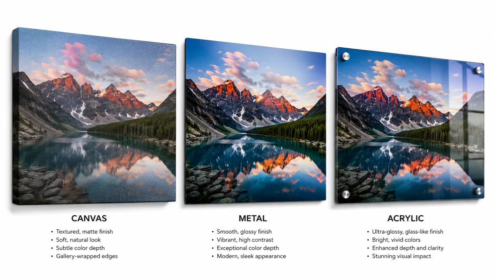 Canvas Prints Vs Metal Prints Vs Acrylic Prints 2026 Comparison Guide 
