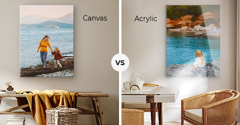 Acrylic Print vs Canvas Print: a large acrylic print on the wall