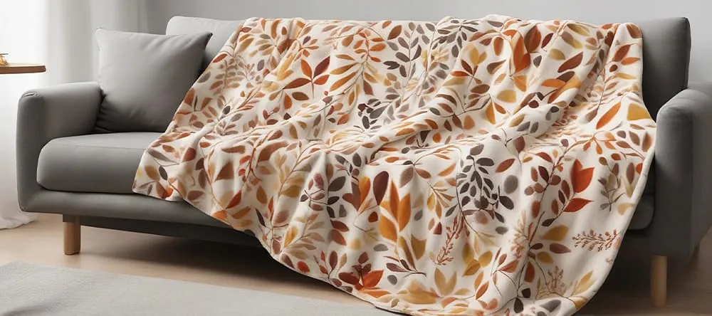Customized blankets for boyfriends: a custom blanket spread out on a couch