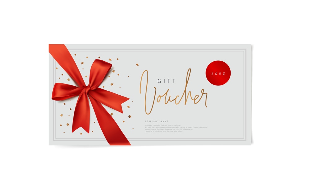 Gift voucher or gift certificate for a personalized Valentine's Day present