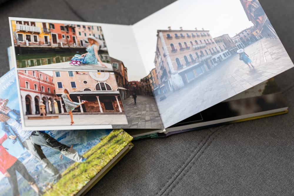 Custom couple photo book as a romantic anniversary gift for her