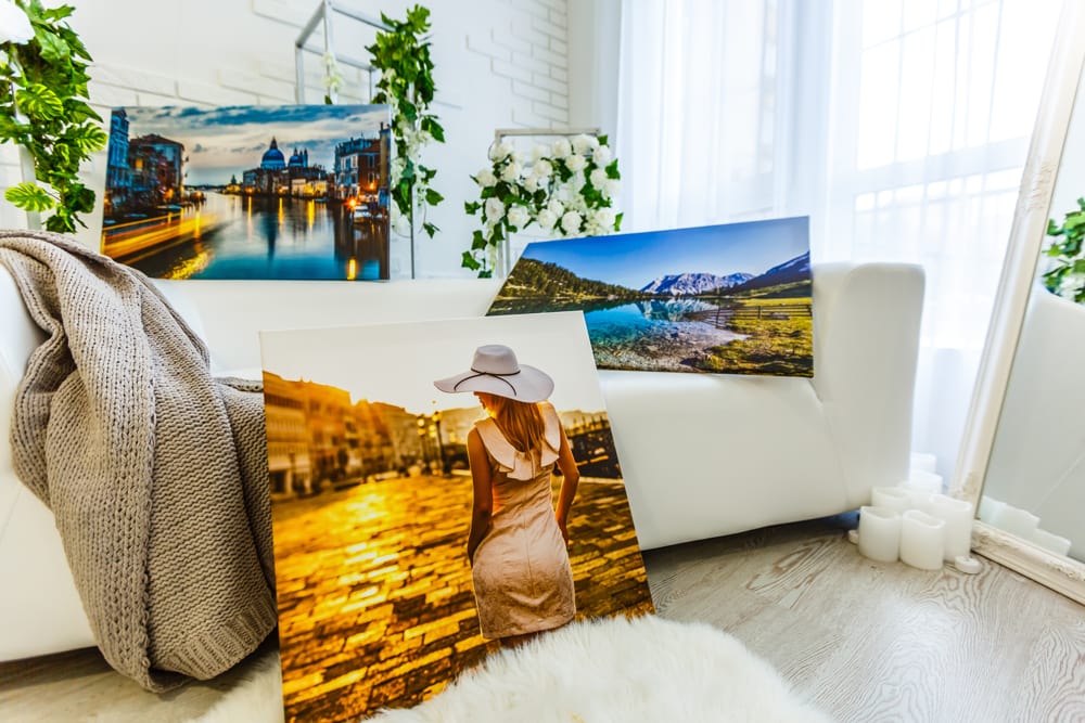 Photo collage canvas anniversary gift for couples