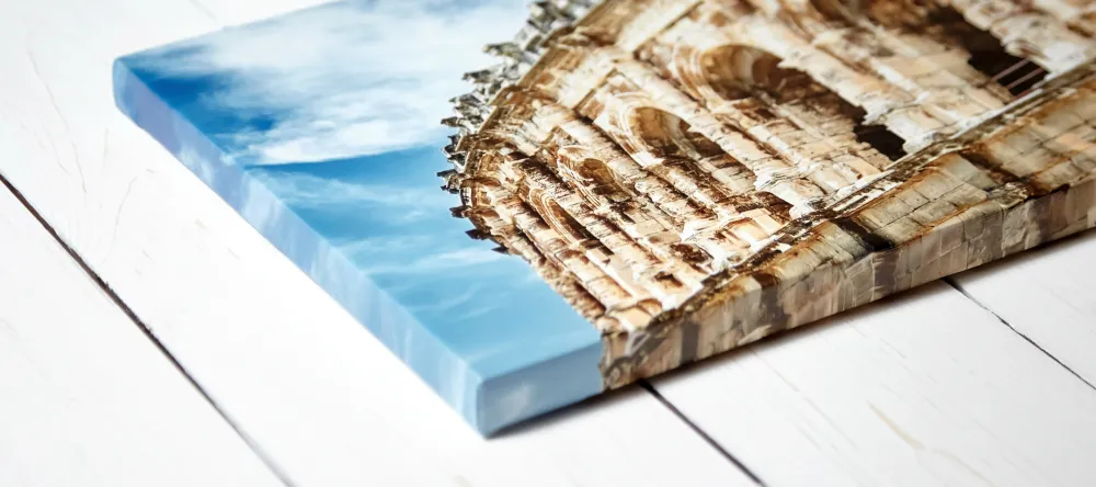 What are canvas paintings. Photo canvas print with a historical sight. 