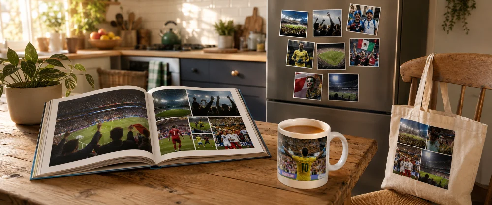 Printed photo products including photo books and wall art