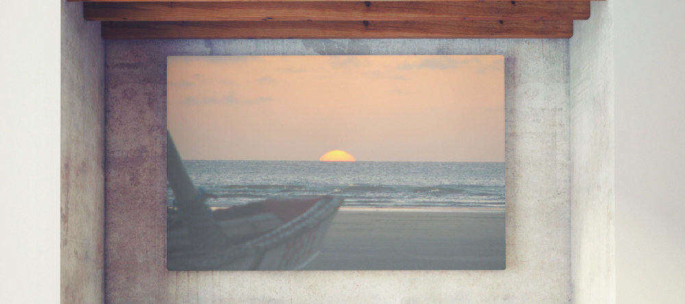Do cheap canvas prints mean bad canvas prints. Large format canvas print with sunset photo.