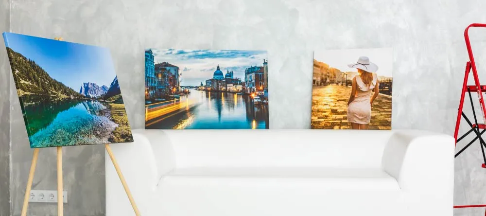 How to make canvas prints. Three beautiful canvas prints on display.