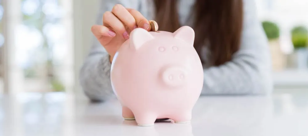 How to make canvas prints. Piggy bank close up. 