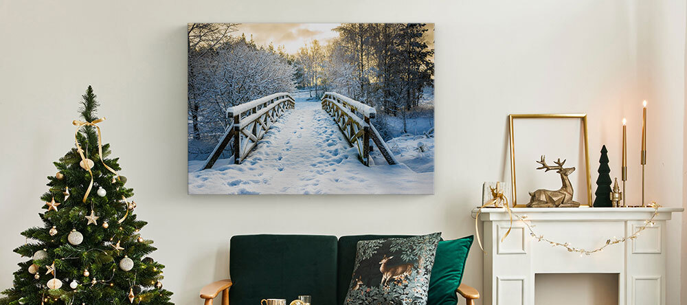 Your Essential Guide to Christmas Canvas Ideas. Family photo printed on Canvas.