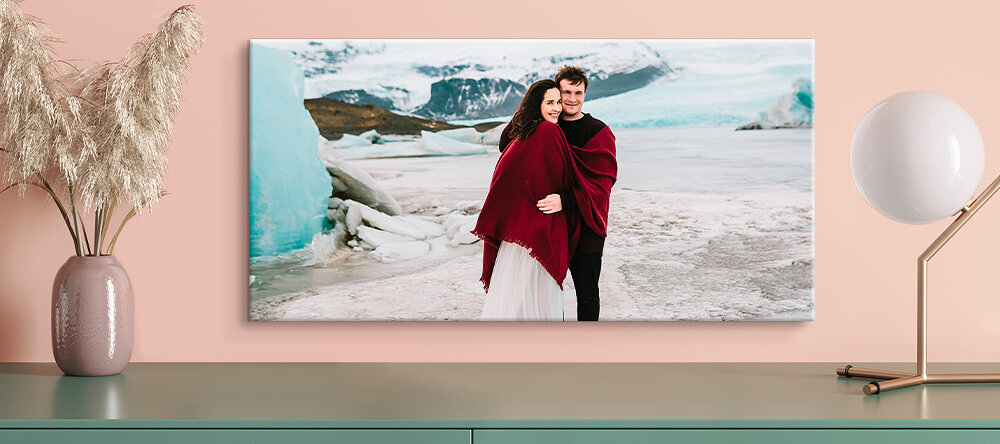 Romantic Canvas Prints: How to Choose the Best Photos. Romantic photo canvas print featuring couple under blanket. 