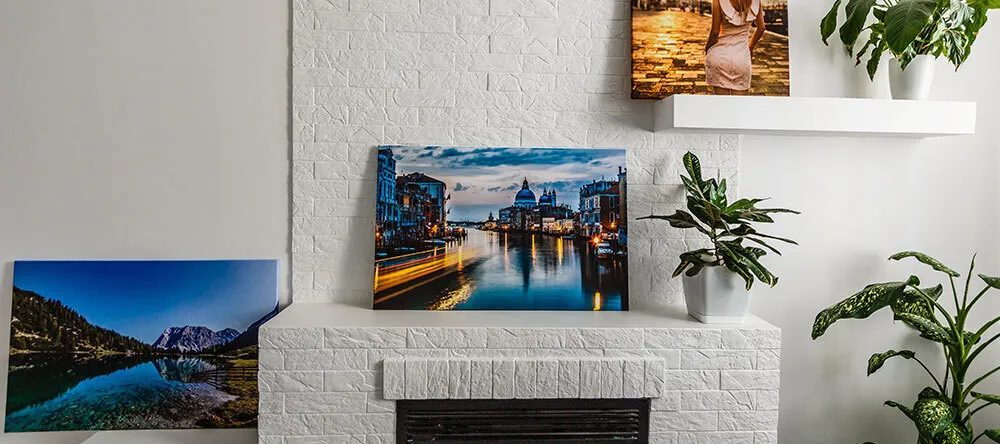 How to Order Canvas Prints. Multiple canvas prints in room.