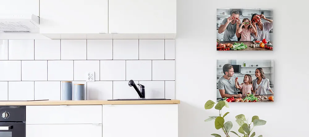 Canvas prints for the kitchen: two canvas prints hanging on the kitchen wall