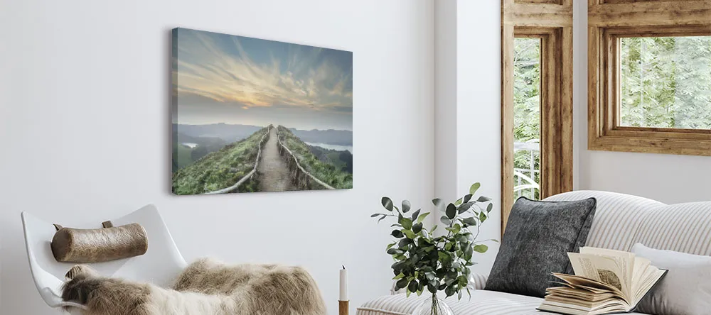Canvas vs metal print: a canvas print hanging on the wall