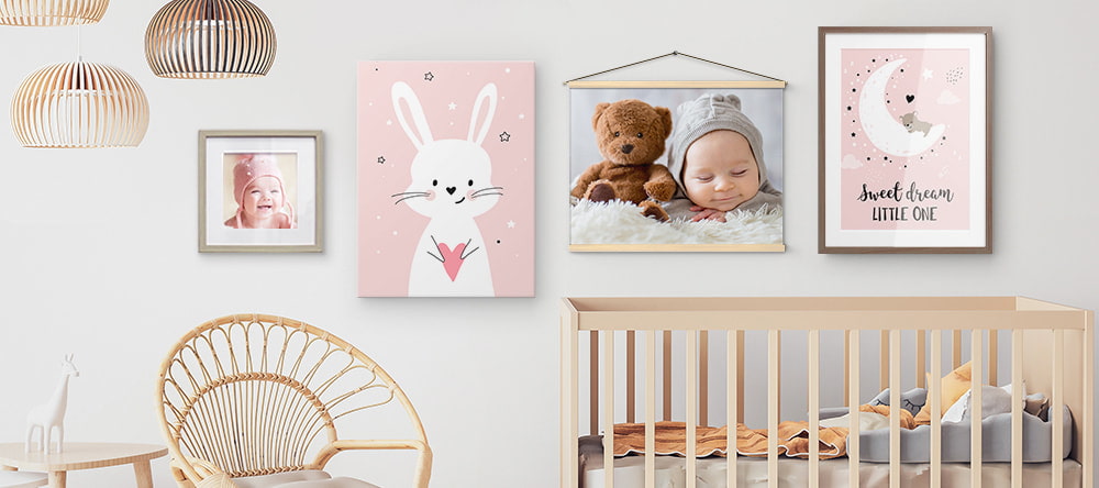 Wall Art for Nursery: a mix of wall art formats on the nursery wall