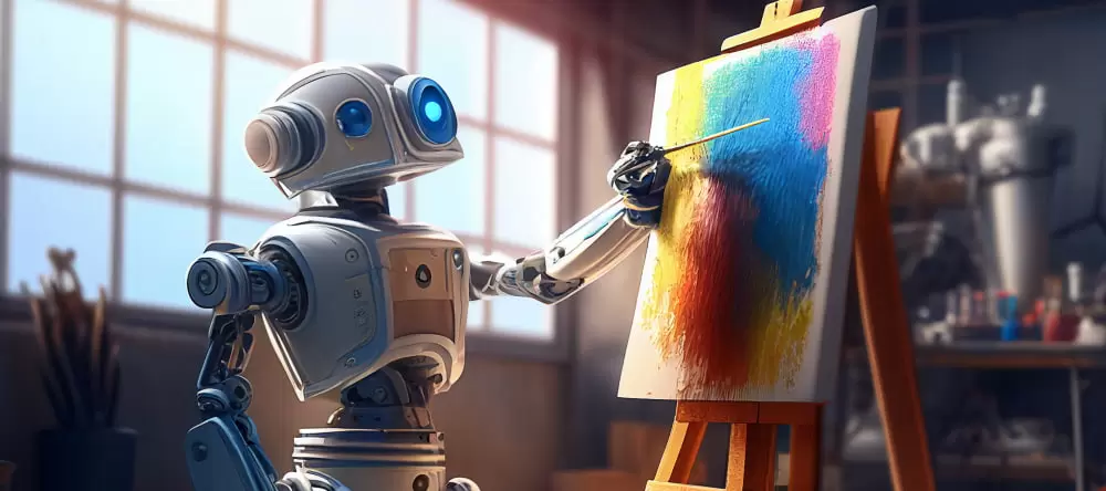 What is AI Art? A robot painintg a picture