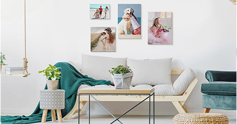 Custom canvas print in modern office space