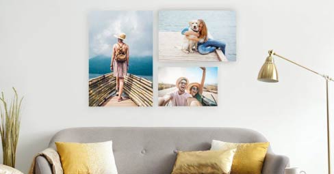 How to Make a Poster from a Photo in 5 Easy Steps. Gallery wall with multiple custom photo posters.