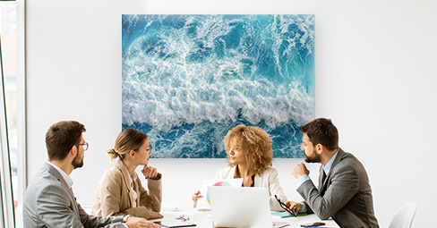 Office canvas art: a large canvas print above an office desk