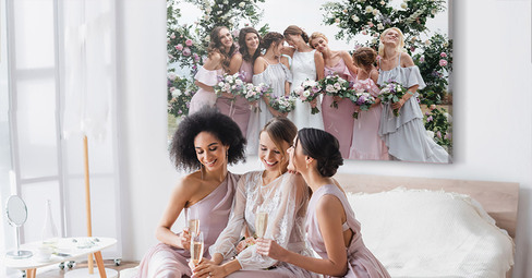 Wedding Canvas Prints: a 3-piece canvas wall display in the living room