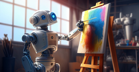 What is AI Art? A robot painintg a picture