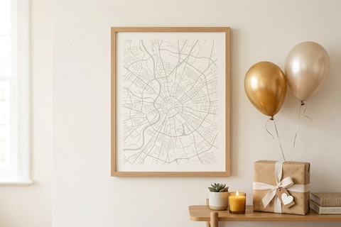 Custom city map poster birthday gift