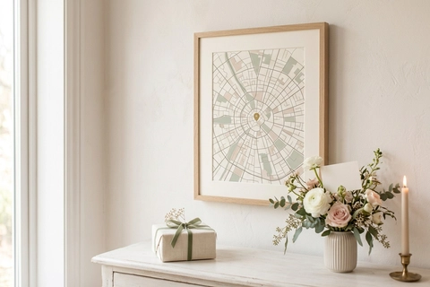 Custom city map poster wedding gift