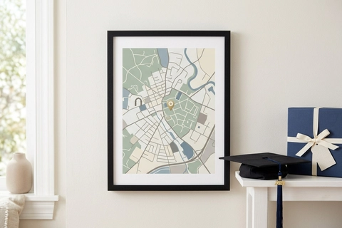 Custom city map poster graduation gift