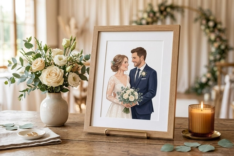 Custom photo portrait wedding gift