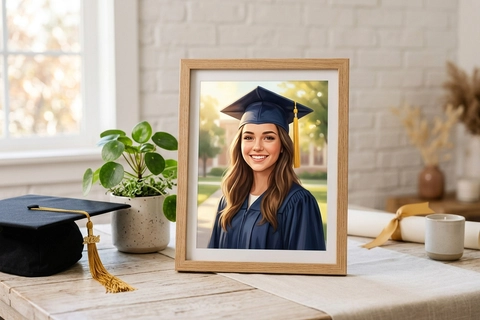 Custom photo portrait graduation gift