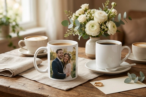 Personalized photo mug wedding gift