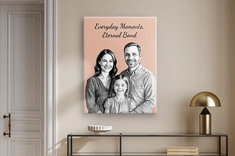 family portrait on canvas print
