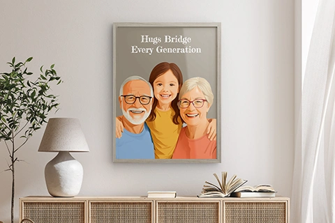 family portrait on poster