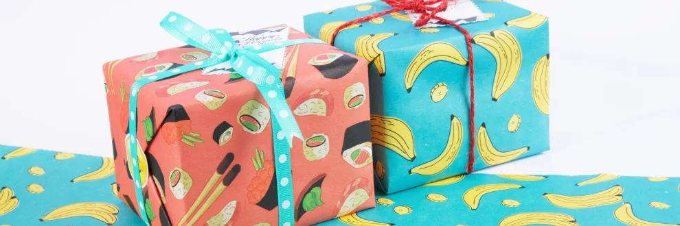 colorfully wrapped gifts