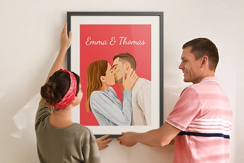 custom couple portrait