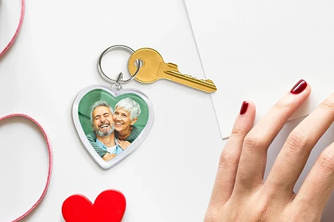 key with heart shaped keychain