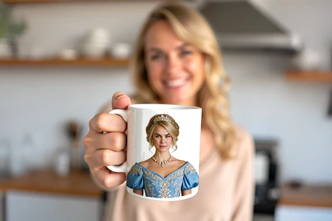custom royal portrait mug