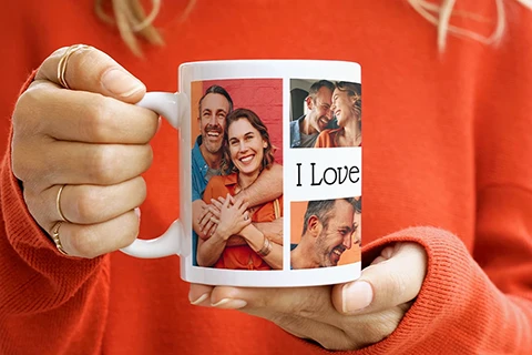 mug with a couple's photo collage
