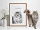 cat and its custom pet portrait thumbnail