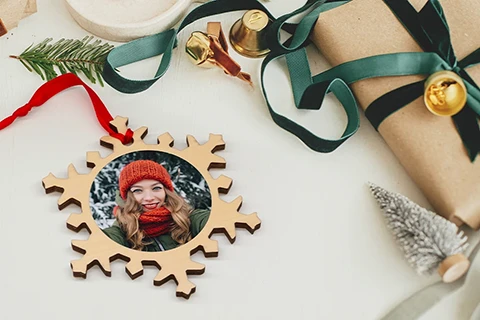 Photo Wooden Snowflake