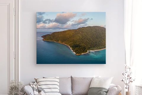 photo canvas on a living room wall
