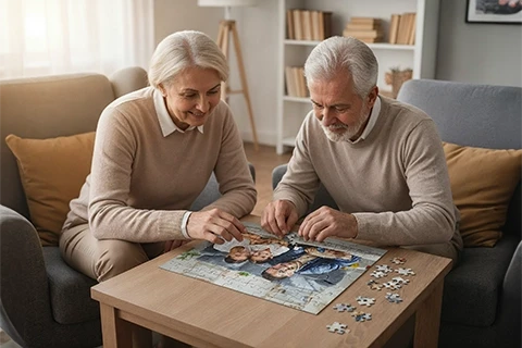 Emotional connection when assembling photo puzzle