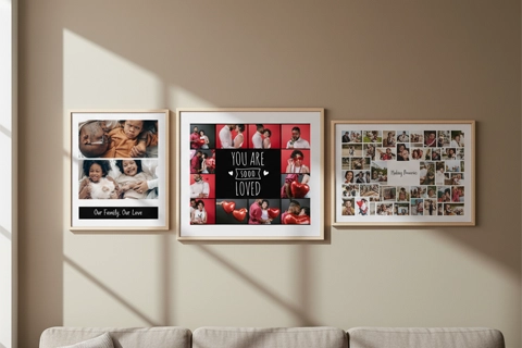 different layouts of canvas collage prints