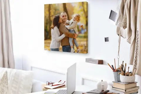 square canvas print with family
