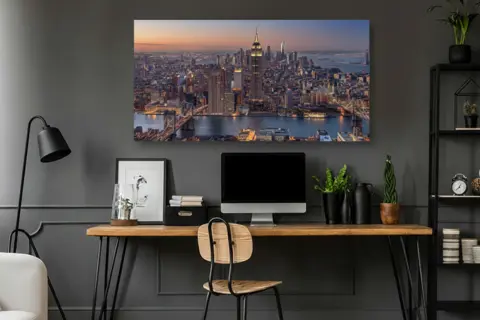 panoramic canvas as office decor