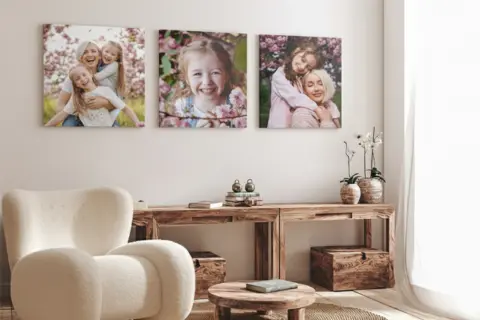 square canvas print family above console