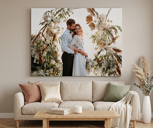 wedding canvas in room